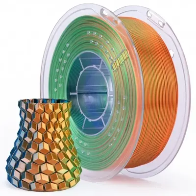 Filamento PLA Silk Tri Color Blue Green Orange - Azul, Verde e Laranja Elegoo 1,75 mm 1 kg para Impressora 3D — filamento para impressora 3D