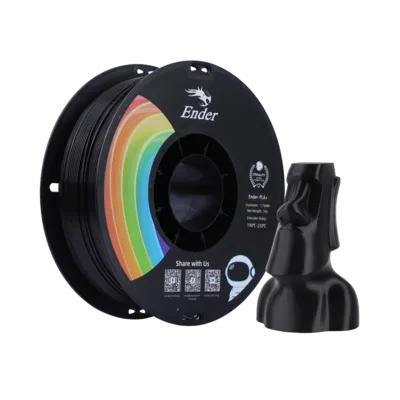 Filamento Ender-PLA+ Creality 1.75mm 1kg - Preto para Impressora 3D 1