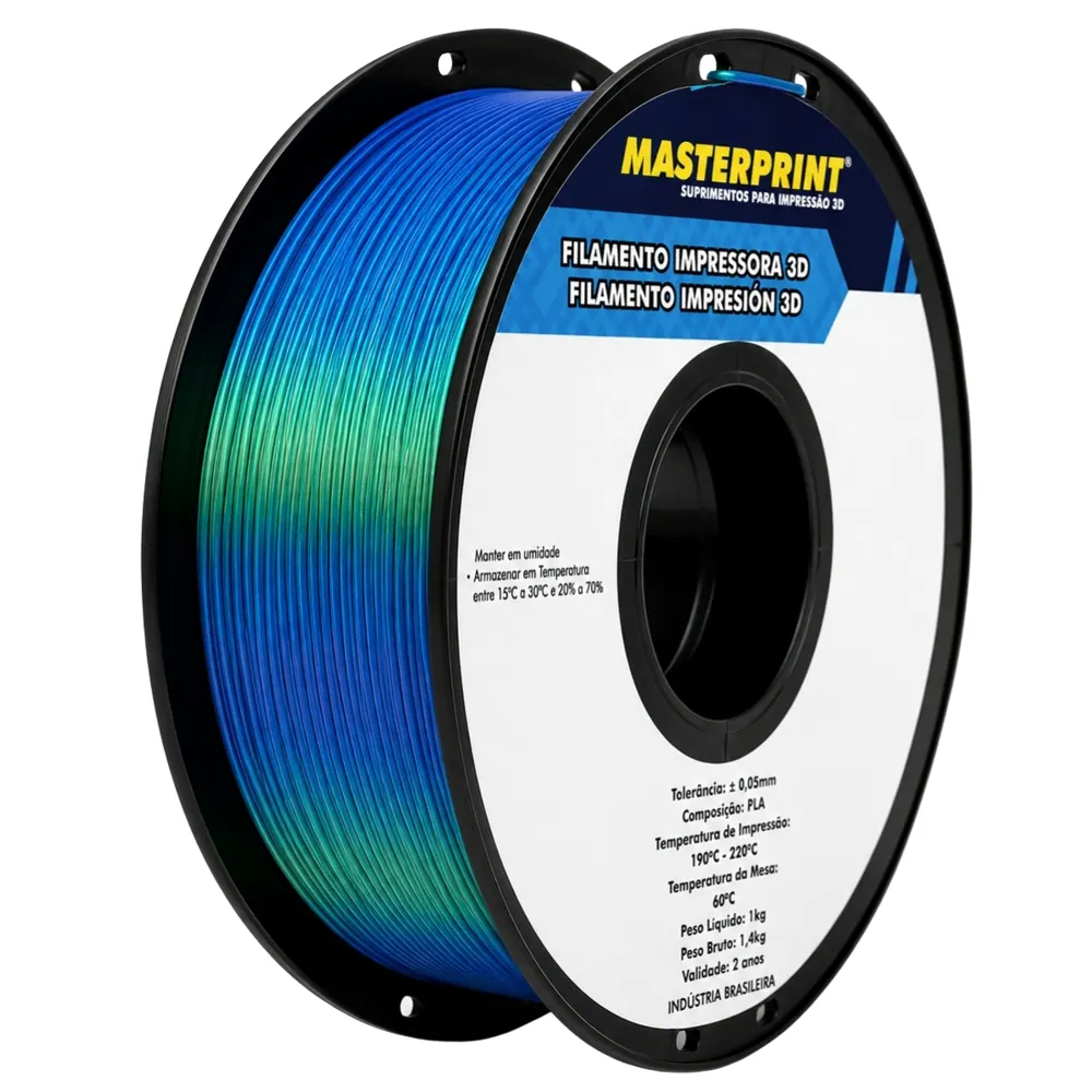 Filamento MasterPrint PLA Fosforescente Natural/Rainbow 1 kg para Impressora 3D 2