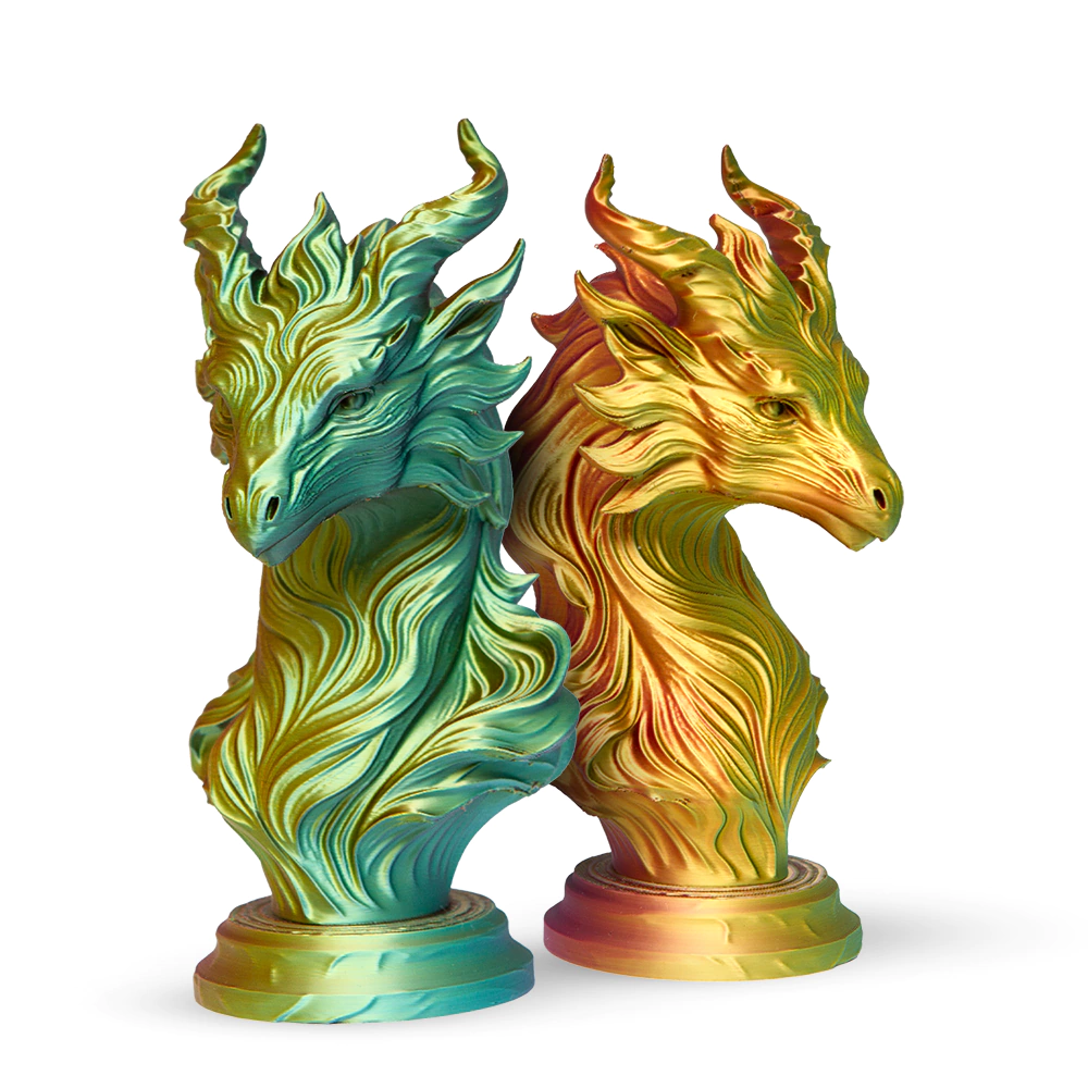 Filamento Voolt3D PLA Tri Color Dourado / Rosa Choque / Verde V-Silk High Speed Premium - 1Kg para Impressora 3D 2