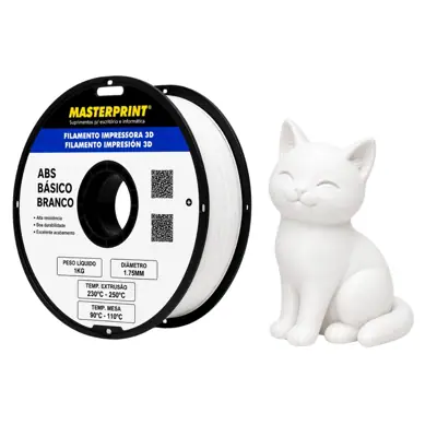 Filamento MasterPrint ABS Branco 1 kg para Impressora 3D — filamento para impressora 3D