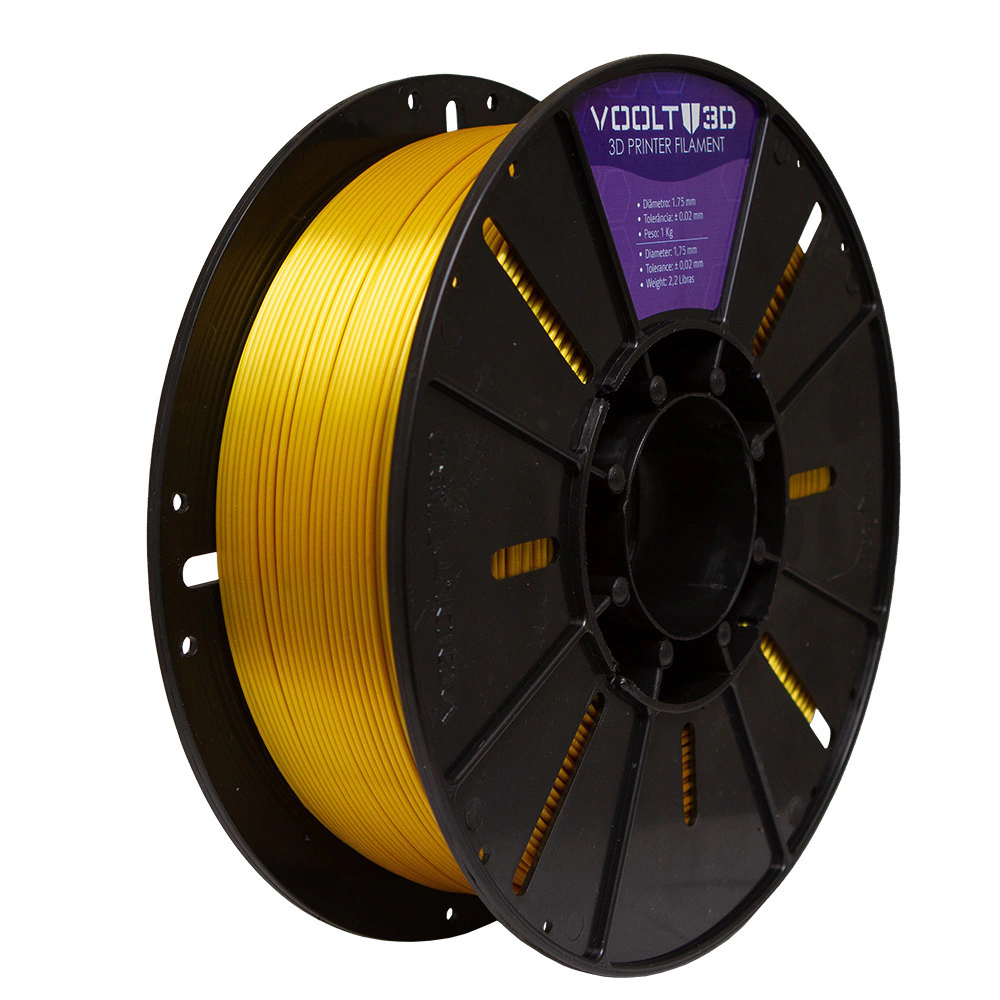 Voolt3D PLA Dourado V-Silk 1kg para Impressora 3D 4
