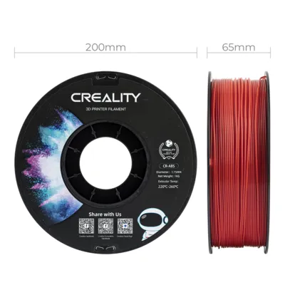 Filamento CR-ABS Creality 1.75mm 1kg - Vermelho para Impressora 3D 4