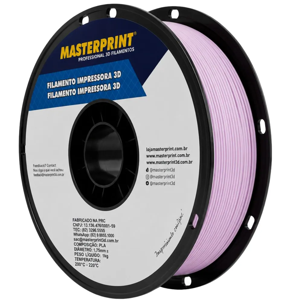 Filamento MasterPrint PLA Fosco Winsome Orchid Orquídea 1 kg para Impressora 3D 2