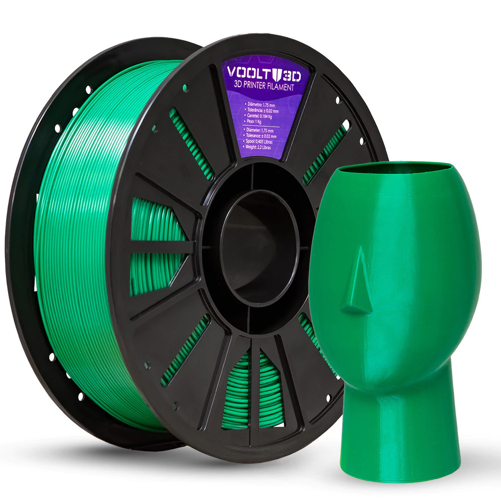 Filamento Voolt3D PETG HF Verde High Fluidity Premium - 1Kg para Impressora 3D