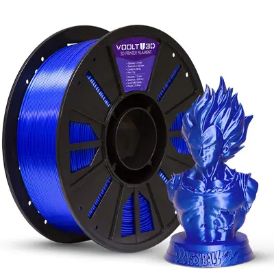 Voolt3D PLA Azul Safira V-Silk 1kg para Impressora 3D — filamento para impressora 3D