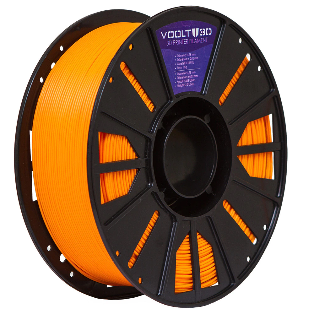 Filamento Voolt3D PLA Laranja 1kg para Impressora 3D 4