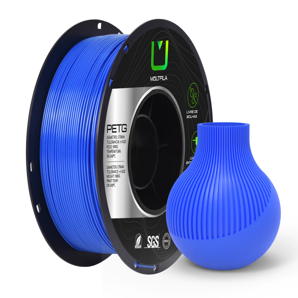 Filamento Multfila PETG Azul Royal Premium 1,75mm 1kg para Impressora 3D