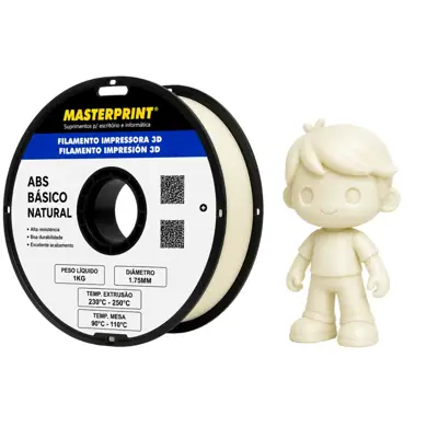Filamento MasterPrint ABS Natural 1 kg para Impressora 3D — filamento para impressora 3D
